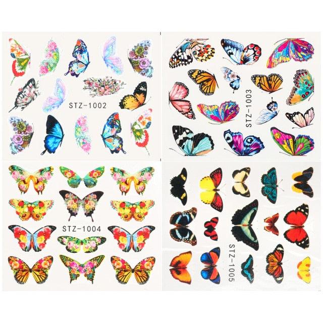 4Pcs/Set Butterfly Manicure Nail Art Decoration Stickers - dealskart.com.au