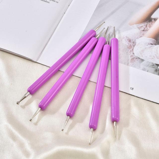 Nail Art Dotting and Designing Tool Pen - 5 Pcs/ Set - dealskart.com.au