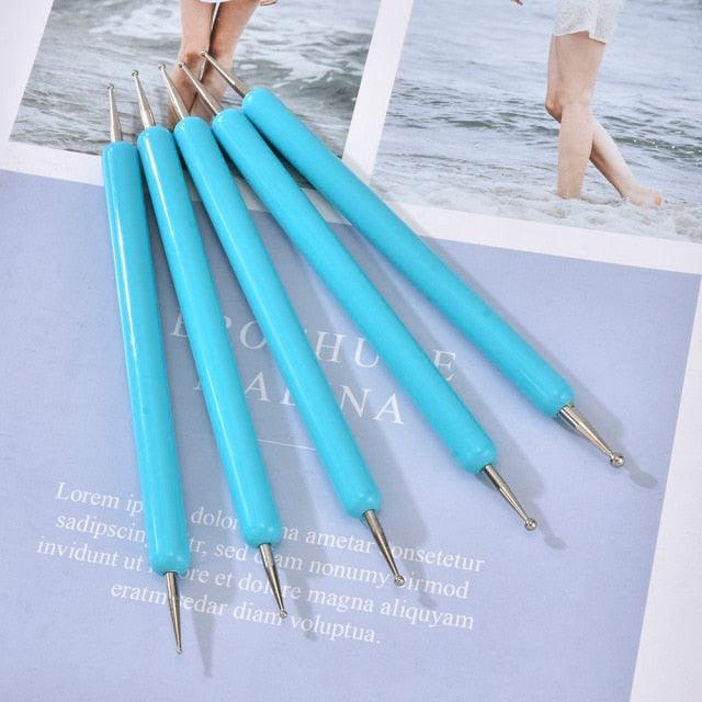 Nail Art Dotting and Designing Tool Pen - 5 Pcs/ Set - dealskart.com.au