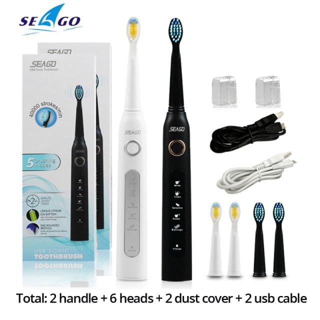 Seago Rechargeable Adult Electric Toothbrush - 40000 RPM - dealskart.com.au