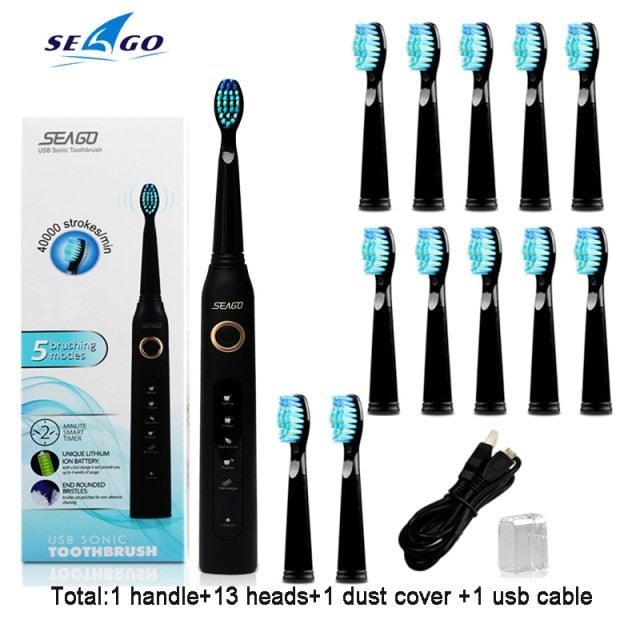 Seago Rechargeable Adult Electric Toothbrush - 40000 RPM - dealskart.com.au