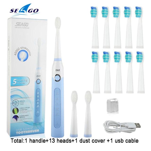 Seago Rechargeable Adult Electric Toothbrush - 40000 RPM - dealskart.com.au