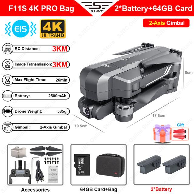 SJRC F11S 4K Pro Foldable 2-Axis Gimbal GPS Drone - dealskart.com.au