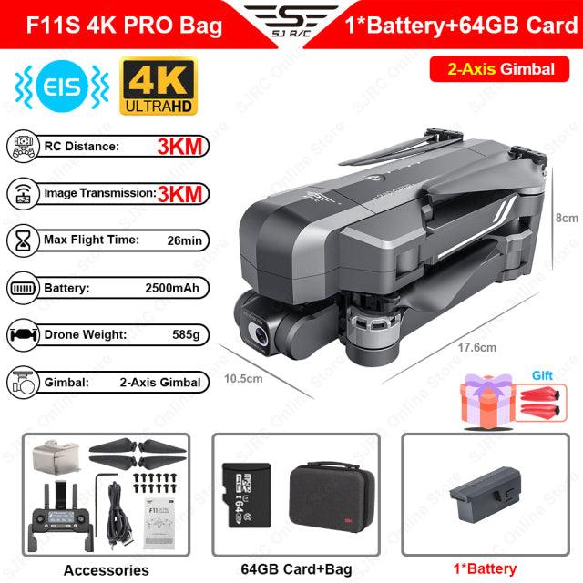 SJRC F11S 4K Pro Foldable 2-Axis Gimbal GPS Drone - dealskart.com.au