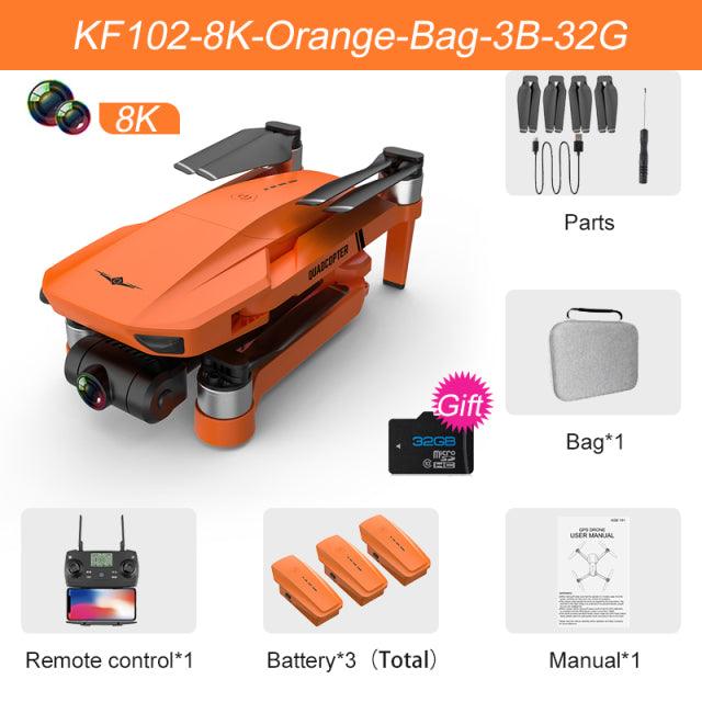 KF102 GPS 8K/4K 2-Axis Gimbal Anti-Shake Foldable Photography Drone - dealskart.com.au