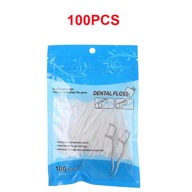 50/100 PCs Dental Flosser Picks | Interdental Brush Dental Floss | Oral Hygiene - dealskart.com.au