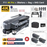 SJRC F11/F11S 4K Camera Pro Drone 3km WIFI GPS-enabled Anti-Shake - dealskart.com.au