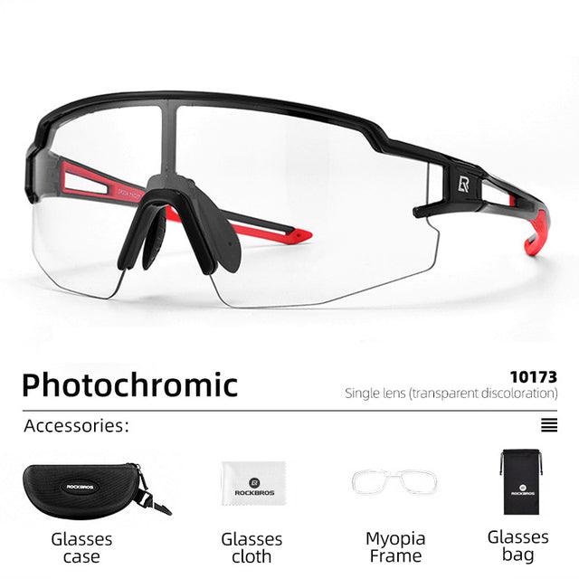 ROCKBROS Photochromic Cycling Glasses Bike Bicycle Glasses Sports Men Sunglasses MTB Road Cycling Eyewear Protection Goggles - dealskart.com.au