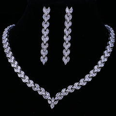Women's Silver/ Gold Finished Bridal Collection Necklace Set - dealskart.com.au