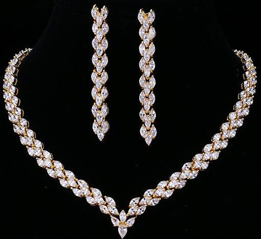 Women's Silver/ Gold Finished Bridal Collection Necklace Set - dealskart.com.au