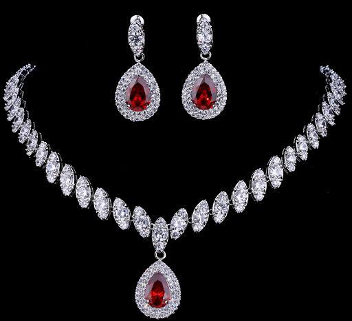 Women's Astonishing Zirconia Crystals Studded Necklace Set - dealskart.com.au