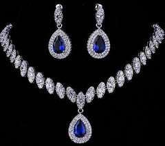 Women's Astonishing Zirconia Crystals Studded Necklace Set - dealskart.com.au
