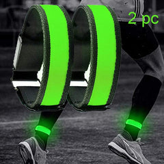 2 Pack Running Light Sports LED Wristbands Adjustable Glowing Bracelets for Runners Joggers Cyclists Riding Safety Bike Bicycle - dealskart.com.au