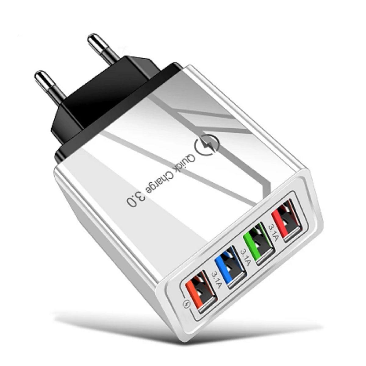 Quad Output Mobile Phone Charger - Quick Charge 3.0, EU/US - dealskart.com.au