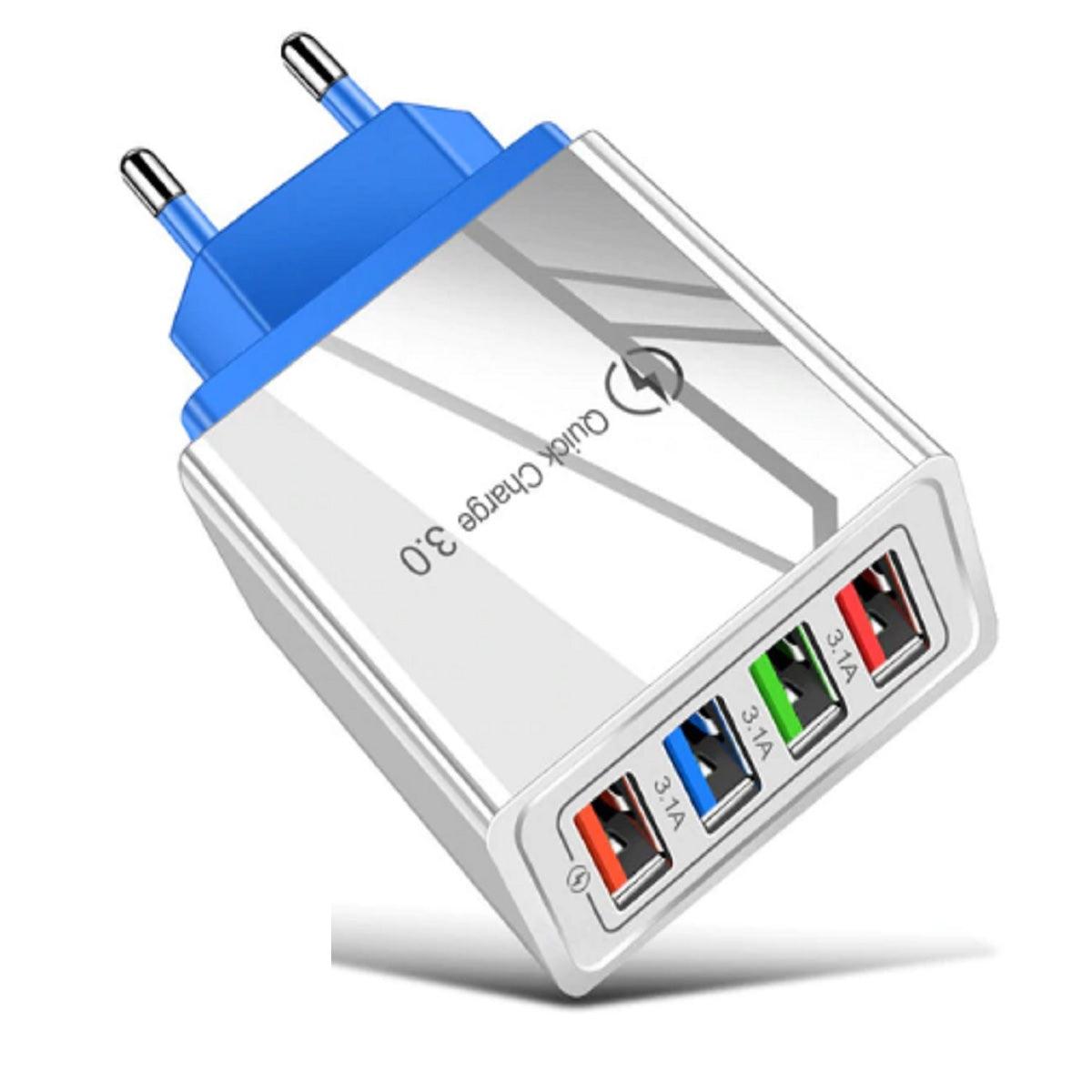 Quad Output Mobile Phone Charger - Quick Charge 3.0, EU/US - dealskart.com.au