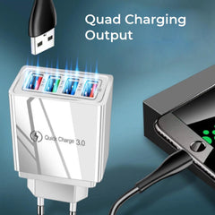 Quad Output Mobile Phone Charger - Quick Charge 3.0, EU/US - dealskart.com.au