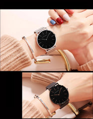 Quartz Rose Gold Mesh Stainless Steel Women’s Wristwatch - dealskart.com.au