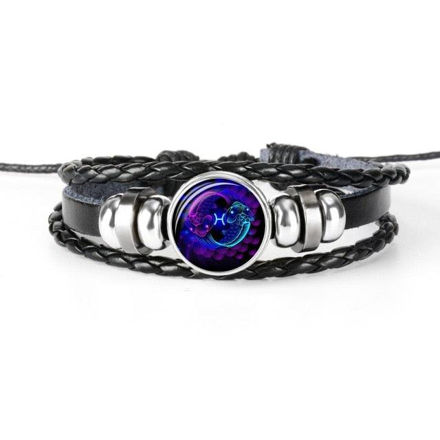 Soulglass Zodiac Sign Constellation Bracelet - Braided Texture - dealskart.com.au