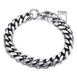Stainless Steel Cuban Link Chain Bracelet - Metal Toned - dealskart.com.au