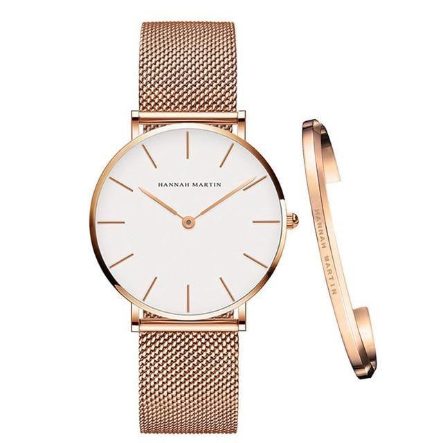 Stainless Steel Quartz Wristwatch with Bracelet for Women - dealskart.com.au