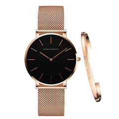 Stainless Steel Quartz Wristwatch with Bracelet for Women - dealskart.com.au