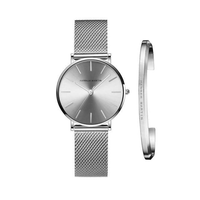 Stainless Steel Quartz Wristwatch with Bracelet for Women - dealskart.com.au