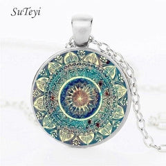 SUTEYI Charm Mandala Art Picture Earrings Henna Crystal Earring Yoga Om Symbol Zen Buddhism Glass Earrings For Women Jewellery - dealskart.com.au