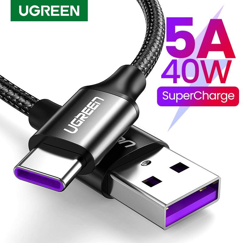 Ugreen 5A USB Type C Cable for Huawei P40 Pro Mate 30 P30 Pro Supercharge 40W Fast Charging USB-C Charger Cable for Phone Cord - dealskart.com.au