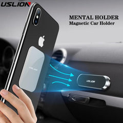 USLION Magnetic Car Phone Holder mini Strip Shape Stand Universal For iPhone Samsung Xiaomi Zinc Wall Magnet Wall GPS Bracket - dealskart.com.au