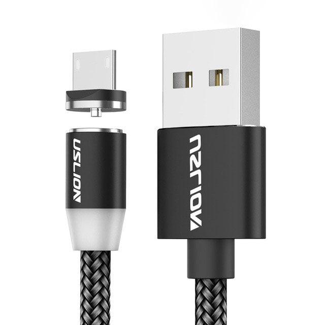 USLION Magnetic USB Cable Fast Charging USB Type C Cable Magnet Charger Data Charge Micro USB Cable Mobile Phone Cable USB Cord - dealskart.com.au