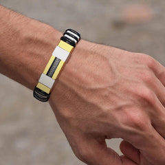 Vnox Silicone and Stainless Steel Casual Wristband - For Men - dealskart.com.au