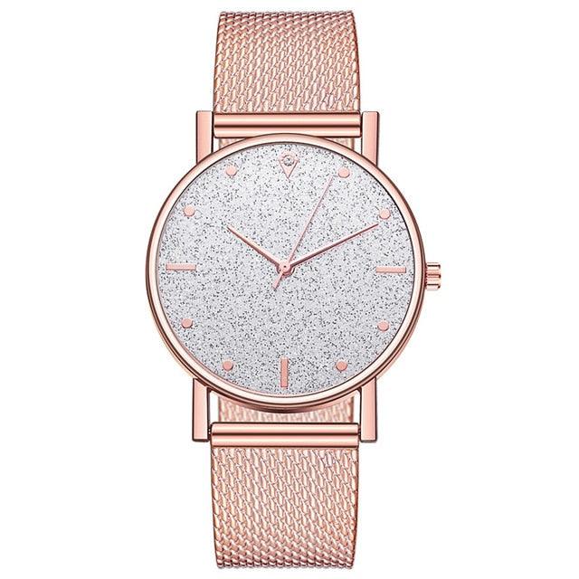 Watch Women Dress Stainless Steel Band Analog Quartz Wristwatch Fashion Luxury Ladies Golden Rose Gold Watch Clock Analog - dealskart.com.au