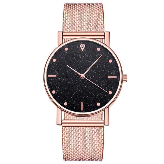 Watch Women Dress Stainless Steel Band Analog Quartz Wristwatch Fashion Luxury Ladies Golden Rose Gold Watch Clock Analog - dealskart.com.au