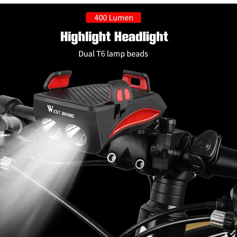 WEST BIKING 4-in-1 Multipurpose Bike Light with Power Output - dealskart.com.au