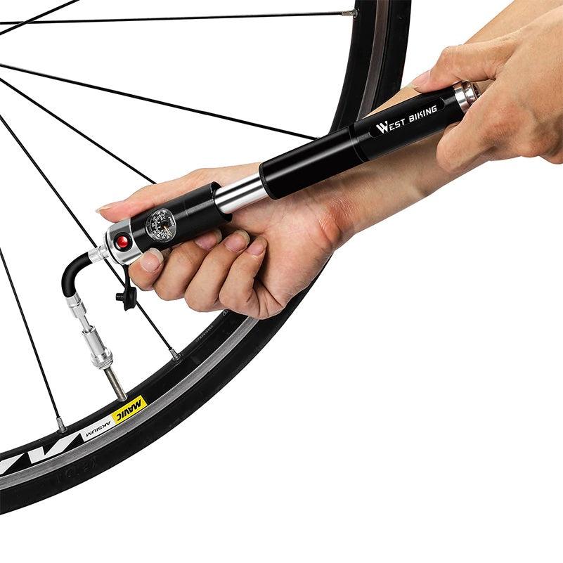 WESTBIKING Hand Air Pump for Bicycles with Pressure Gauge - dealskart.com.au