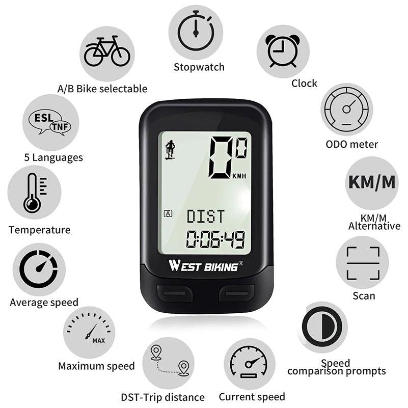 WESTBIKING Multifunction Speedometer and Stopwatch for Cycling - dealskart.com.au