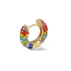 Women CZ Rainbow Earrings Cubic Zirconia Ear Cuff Set for Female Trendy Gold Huggie Clip on Earrings Earcuff Crystal Jewelry - dealskart.com.au