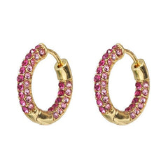 Women CZ Rainbow Earrings Cubic Zirconia Ear Cuff Set for Female Trendy Gold Huggie Clip on Earrings Earcuff Crystal Jewelry - dealskart.com.au