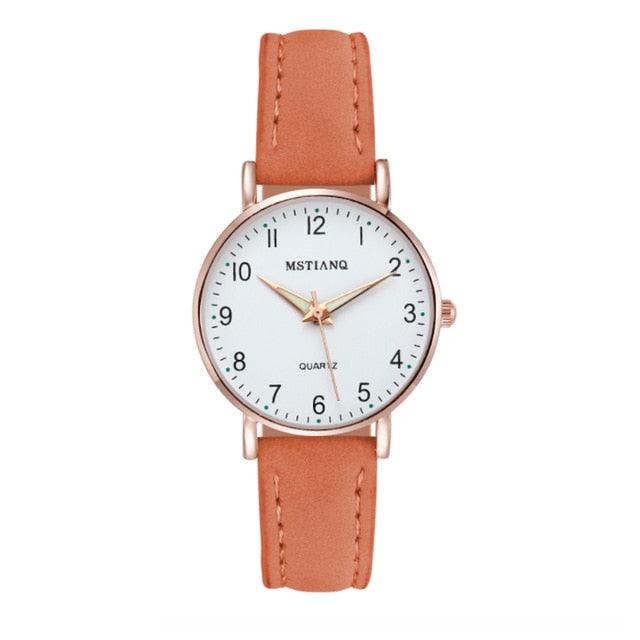 Women’s Casual Fashion Leather Belt Wristwatch - dealskart.com.au