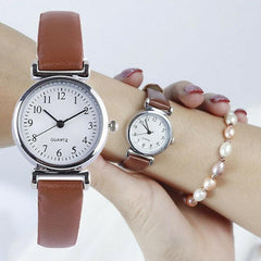 Women's Wristwatch - Classic Leather Strap Minimalistic Wristwatch - dealskart.com.au