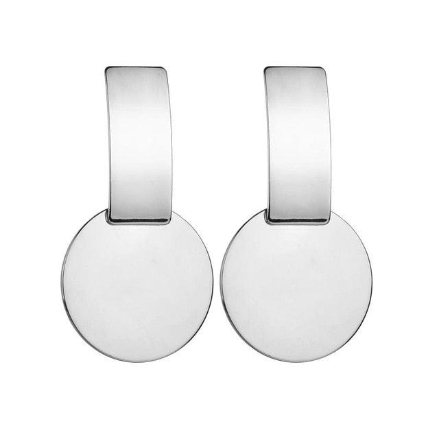 Women's Dangle Drop Solid and Chain Earrings - Metal Toned - dealskart.com.au