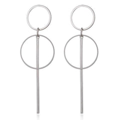 Women's Dangle Drop Solid and Chain Earrings - Metal Toned - dealskart.com.au