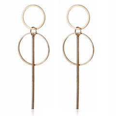 Women's Dangle Drop Solid and Chain Earrings - Metal Toned - dealskart.com.au