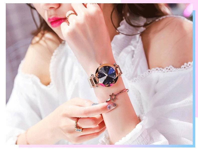 Women’s Luxury Fashion Diamond Quartz Wristwatch - dealskart.com.au