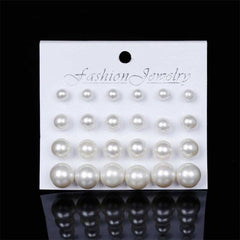 Women's Patterned Pearl and Crystal Earrings - 6/12 pairs - dealskart.com.au