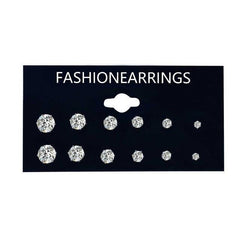 Women's Patterned Pearl and Crystal Earrings - 6/12 pairs - dealskart.com.au