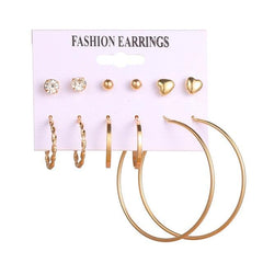 Women's Patterned Pearl and Crystal Earrings - 6/12 pairs - dealskart.com.au