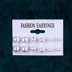 Women's Patterned Pearl and Crystal Earrings - 6/12 pairs - dealskart.com.au