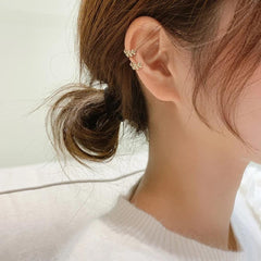 Women's Zinc Alloy Cuff Clip Earrings - Crystal Embellished - dealskart.com.au