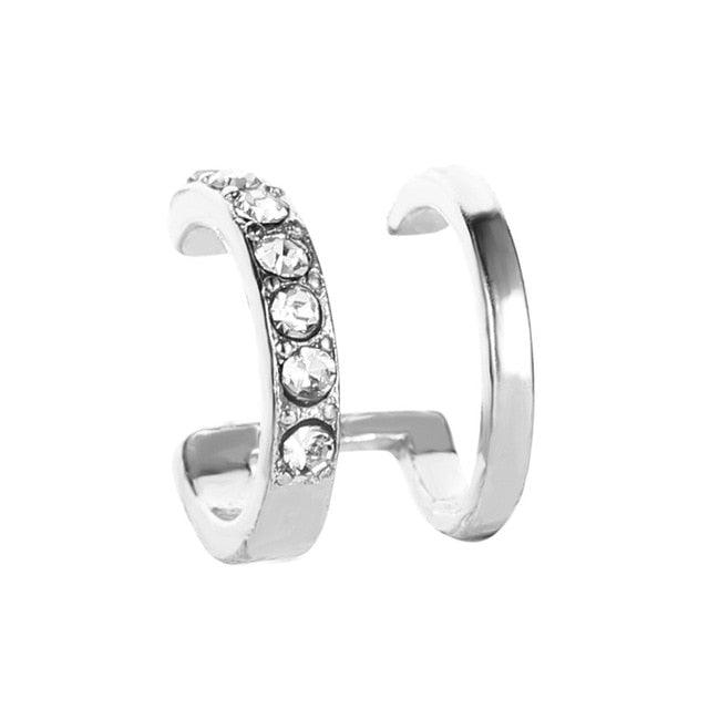 Women's Zinc Alloy Cuff Clip Earrings - Crystal Embellished - dealskart.com.au